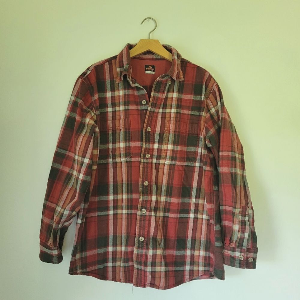 Ridgecut Toughwear Red and Green Plaid Flannel Shirt Men's Large